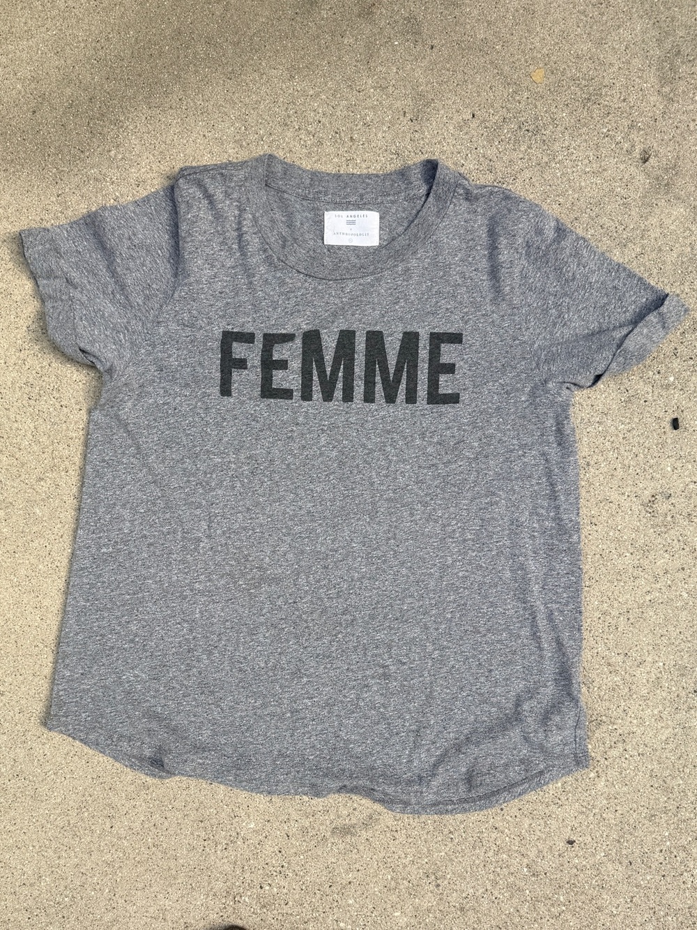 Sol Angeles for Anthropologie Gray FEMME Graphic Tee - XL